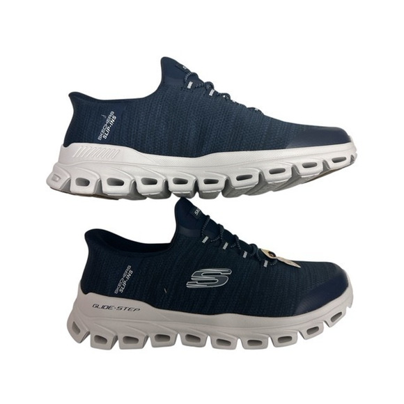 Skechers 10W Shoes Mens Slip-ins 10 Wide Navy Blue Glide Step Memory Foam 233011 - Picture 3 of 8